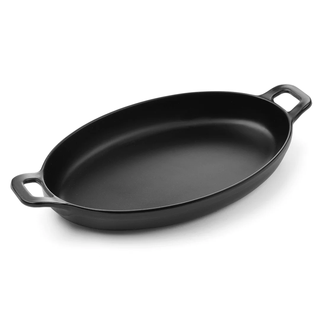 Naczynie do serwowania, półmisek z melaminy Little Chef owalny, czarny