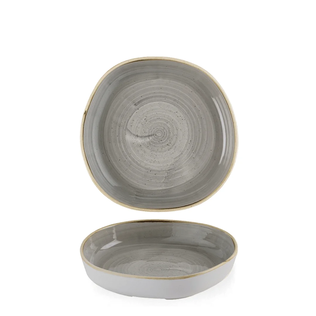 Talerz organiczny z wysokim rantem Stonecast Peppercorn Grey, 200mm