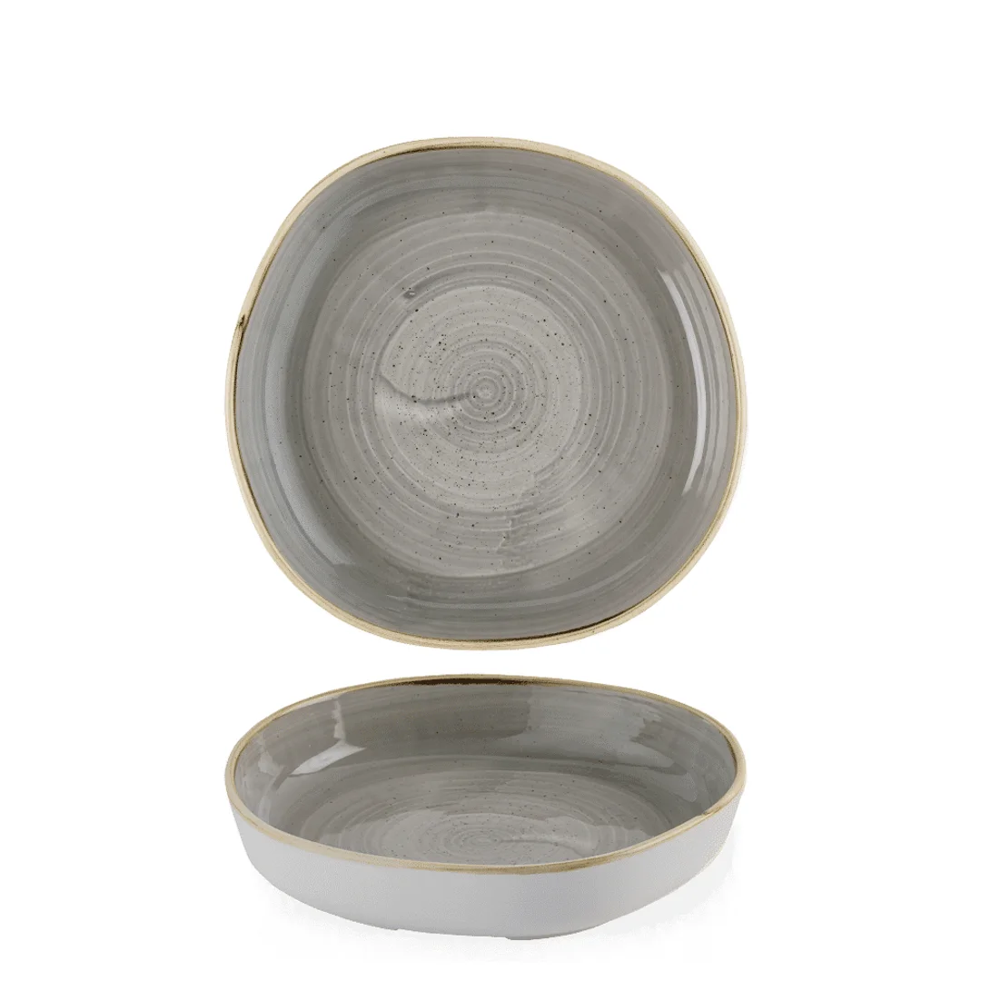Talerz organiczny z wysokim rantem Stonecast Peppercorn Grey, 230mm