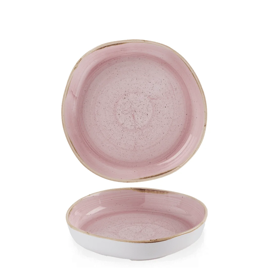 Talerz organiczny z wysokim rantem Stonecast Petal Pink, 230mm
