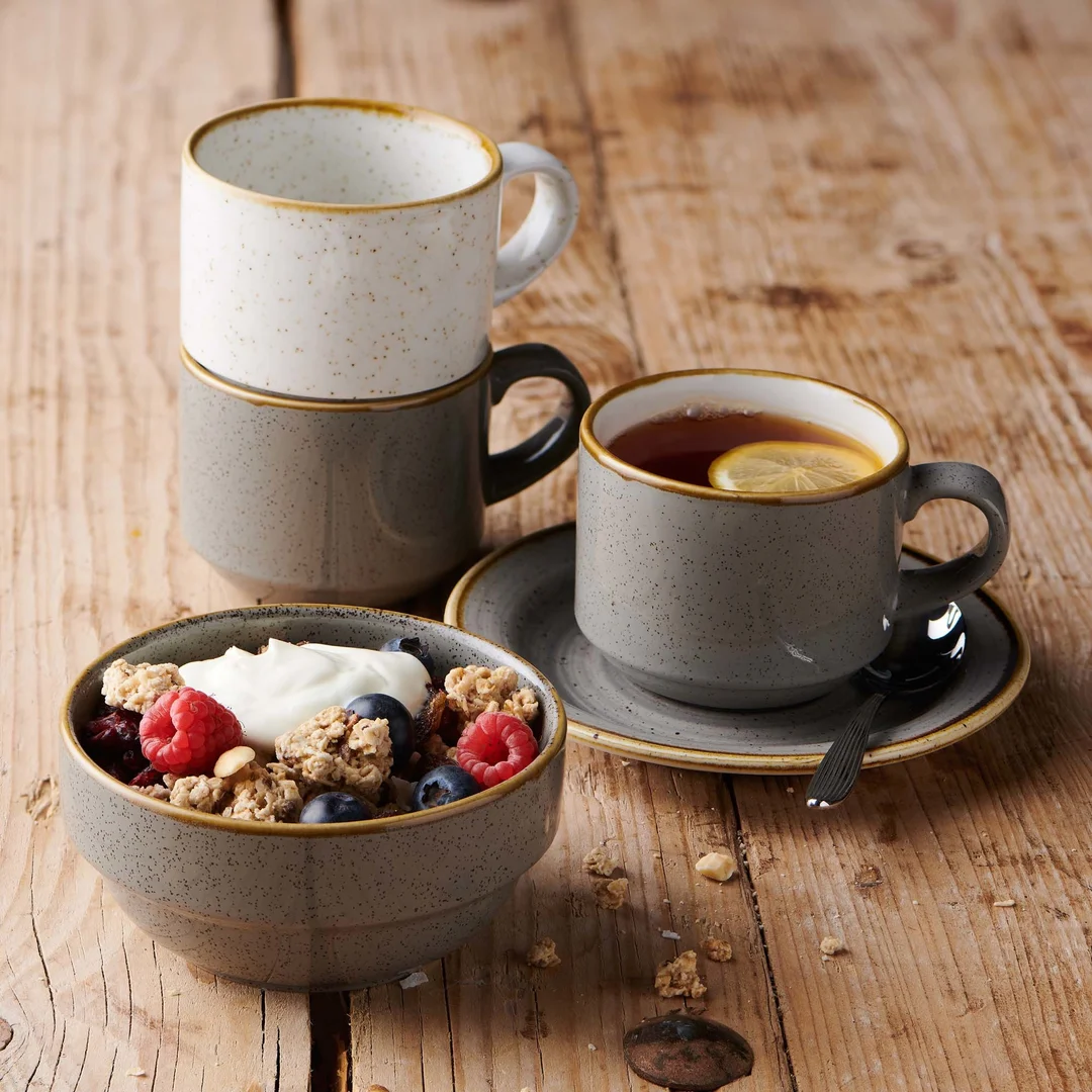 Filiżanka cappuccino Stonecast Peppercorn Grey 340 ml — zdjęcie 5
