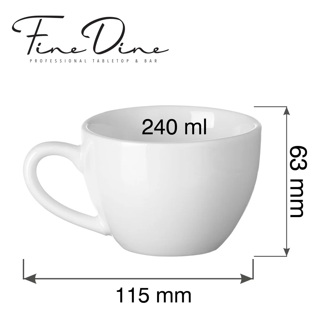 Filiżanka elegancka cappuccino Pure Bianco, 240ml — zdjęcie 2
