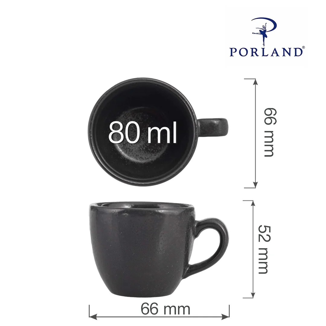 Filiżanka elegancka do espresso Coal 80 ml — zdjęcie 8