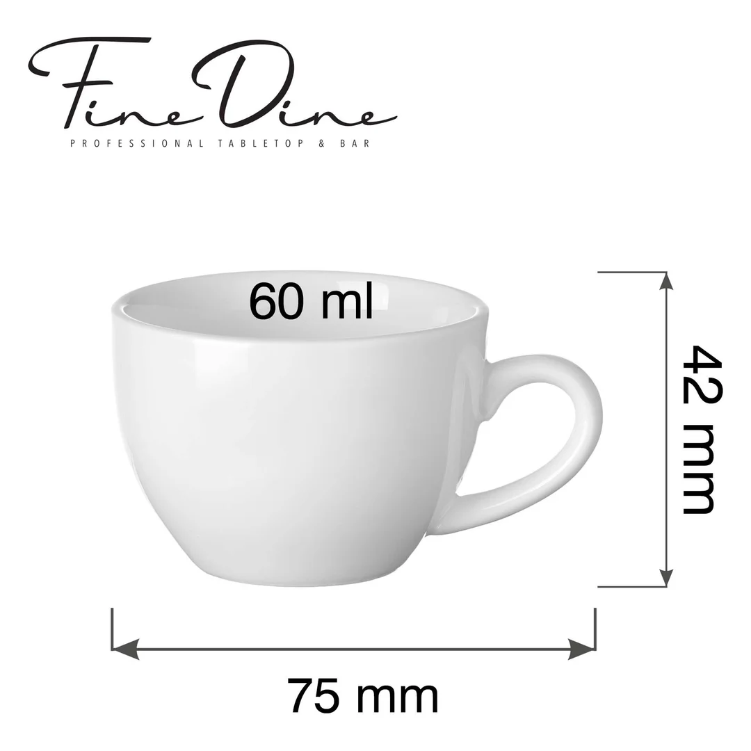 Filiżanka elegancka espresso Pure Bianco, 60ml — zdjęcie 2