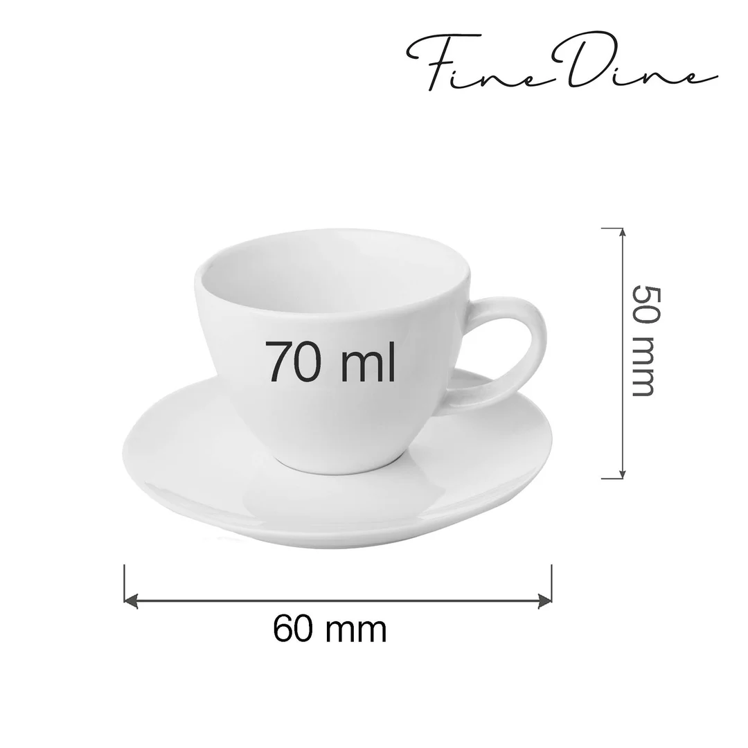 Filiżanka elegancka ze spodkiem Bianco 70 ml — zdjęcie 3
