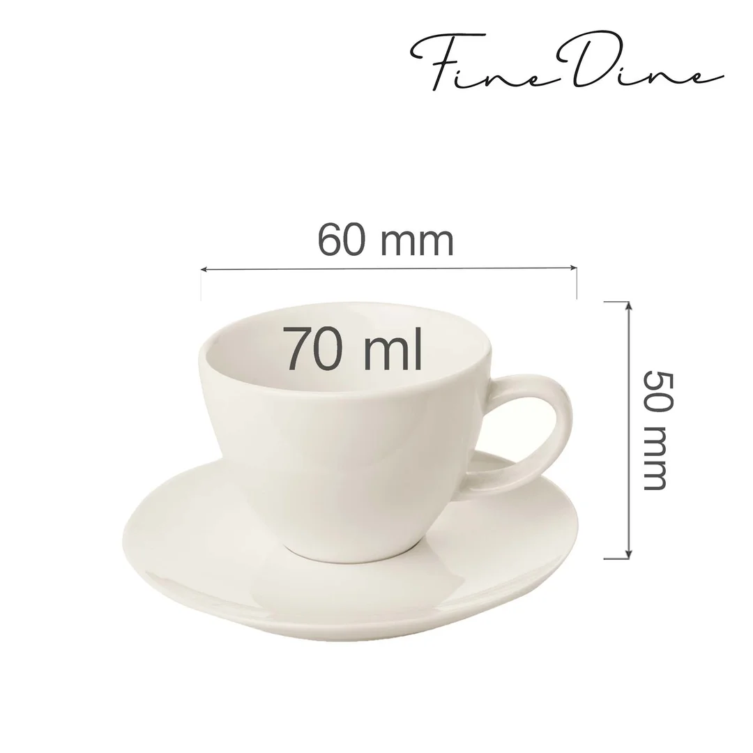 Filiżanka elegancka ze spodkiem do espresso Crema 70 ml — zdjęcie 2