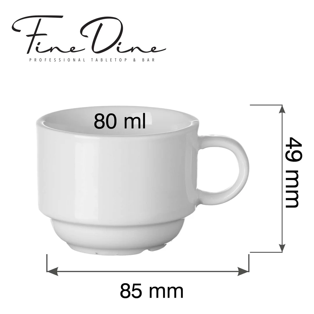 Filiżanka sztaplowalna espresso Pure Bianco, 80ml — zdjęcie 2