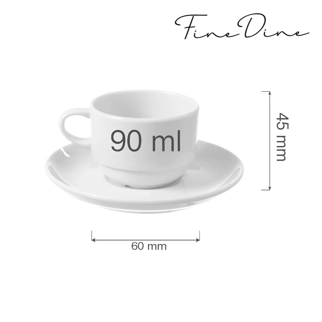 Filiżanka sztaplowana ze spodkiem Bianco 90 ml — zdjęcie 4