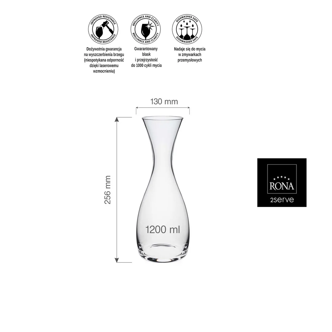 Karafka do wody i wina, 1200 ml, RONA — zdjęcie 3