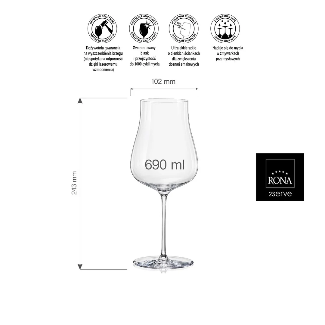 Kieliszek do win białych,różowych oraz młodych czerwonych Linea Umana, 690ml — zdjęcie 10