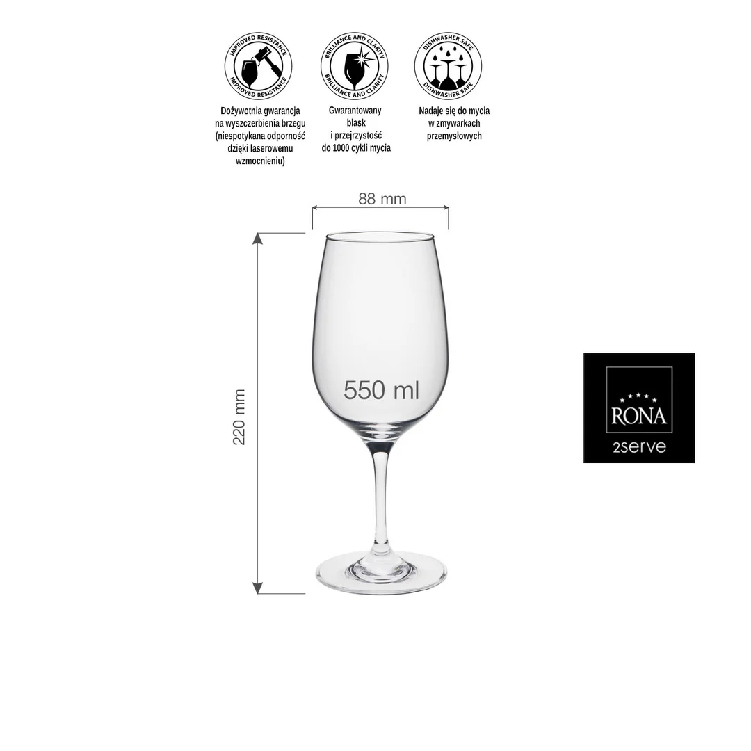 Kieliszek do win czerwonych Ratio, 550ml — zdjęcie 8