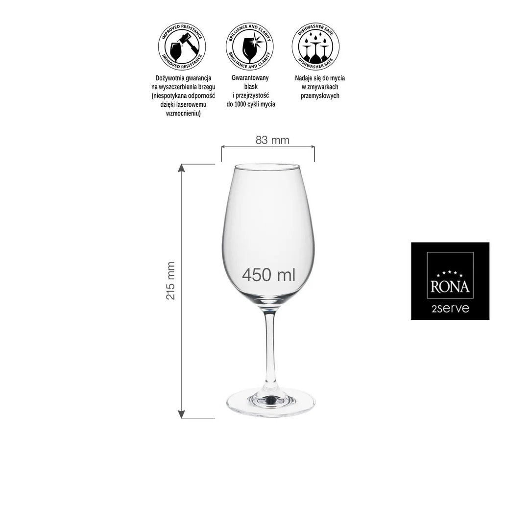 Kieliszek do wina bordeaux Ratio, 450ml — zdjęcie 9