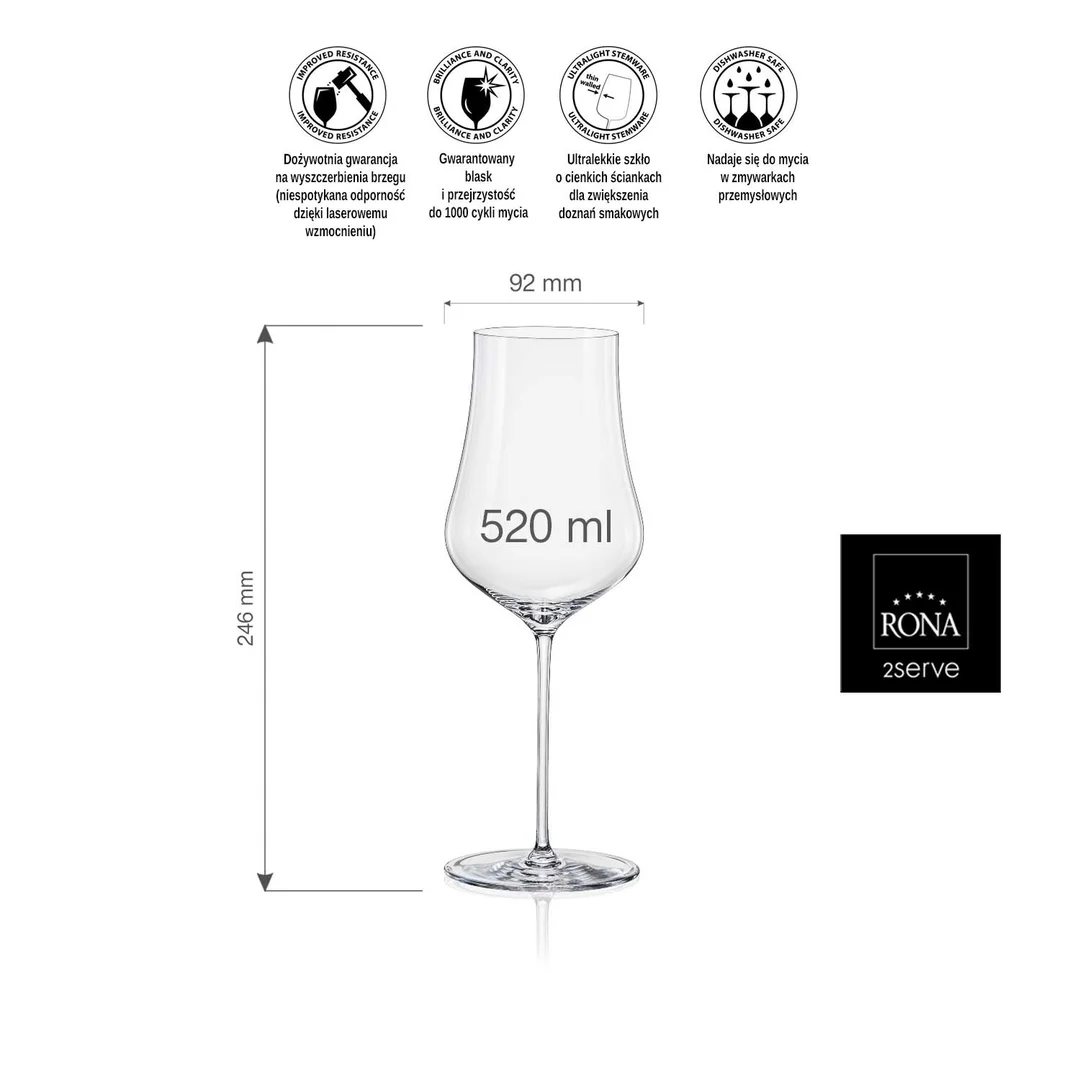 Kieliszek do wody gazowanej oraz różowych i białych win Linea Umana, 520ml — zdjęcie 10