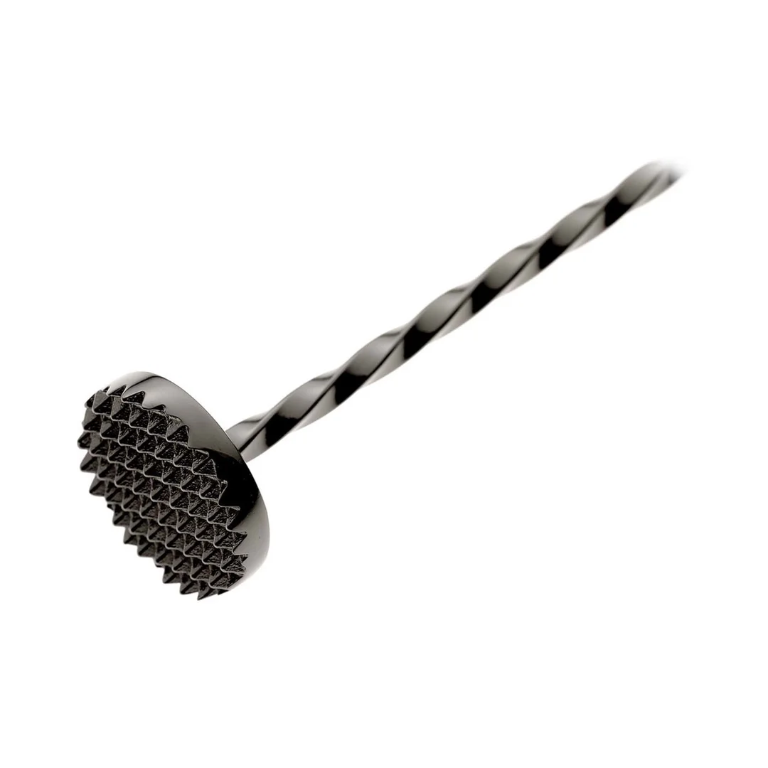 Łyżka barmańska z tłuczkiem, 300mm, czarna, Barfly — zdjęcie 2