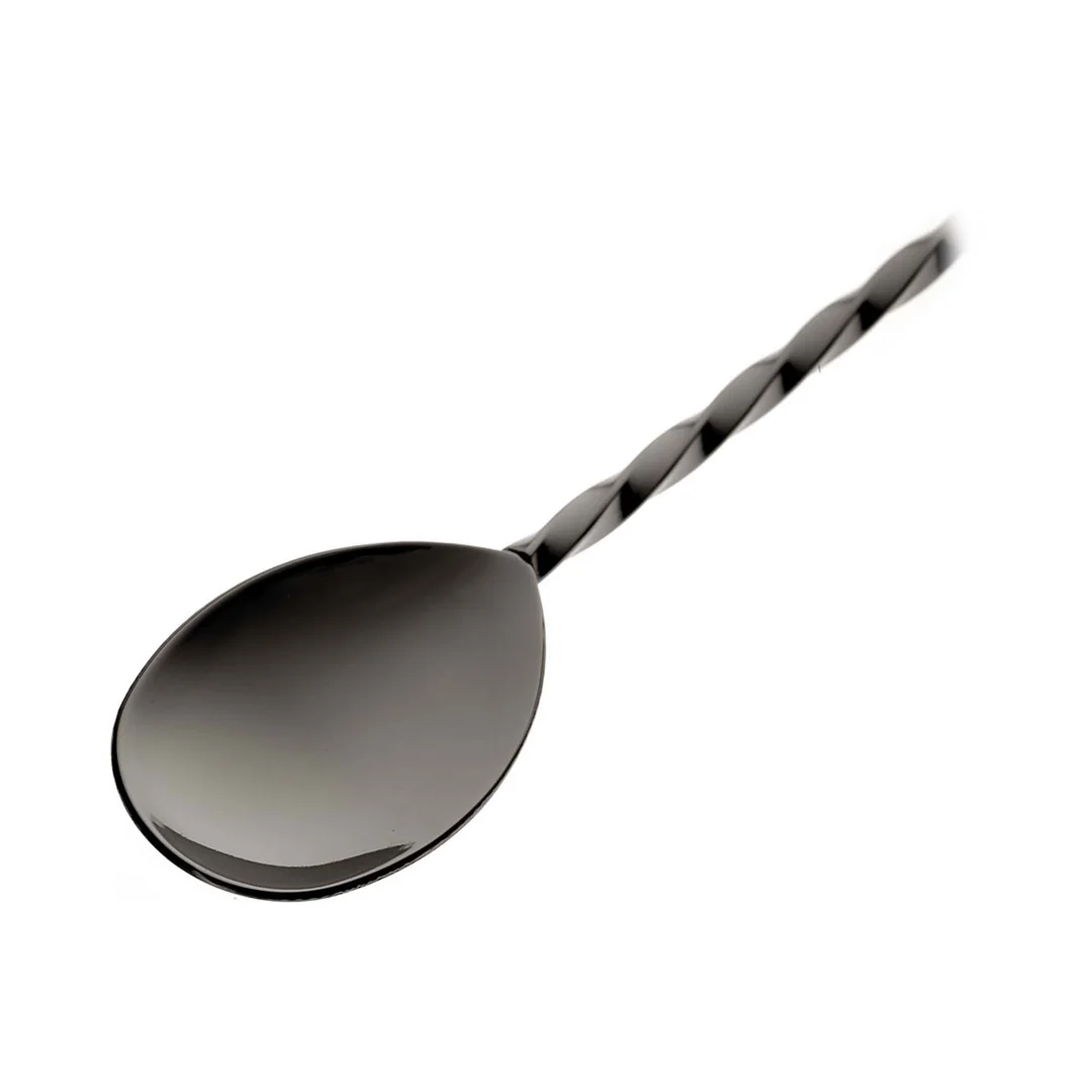 Łyżka barmańska z tłuczkiem, 300mm, czarna, Barfly — zdjęcie 4