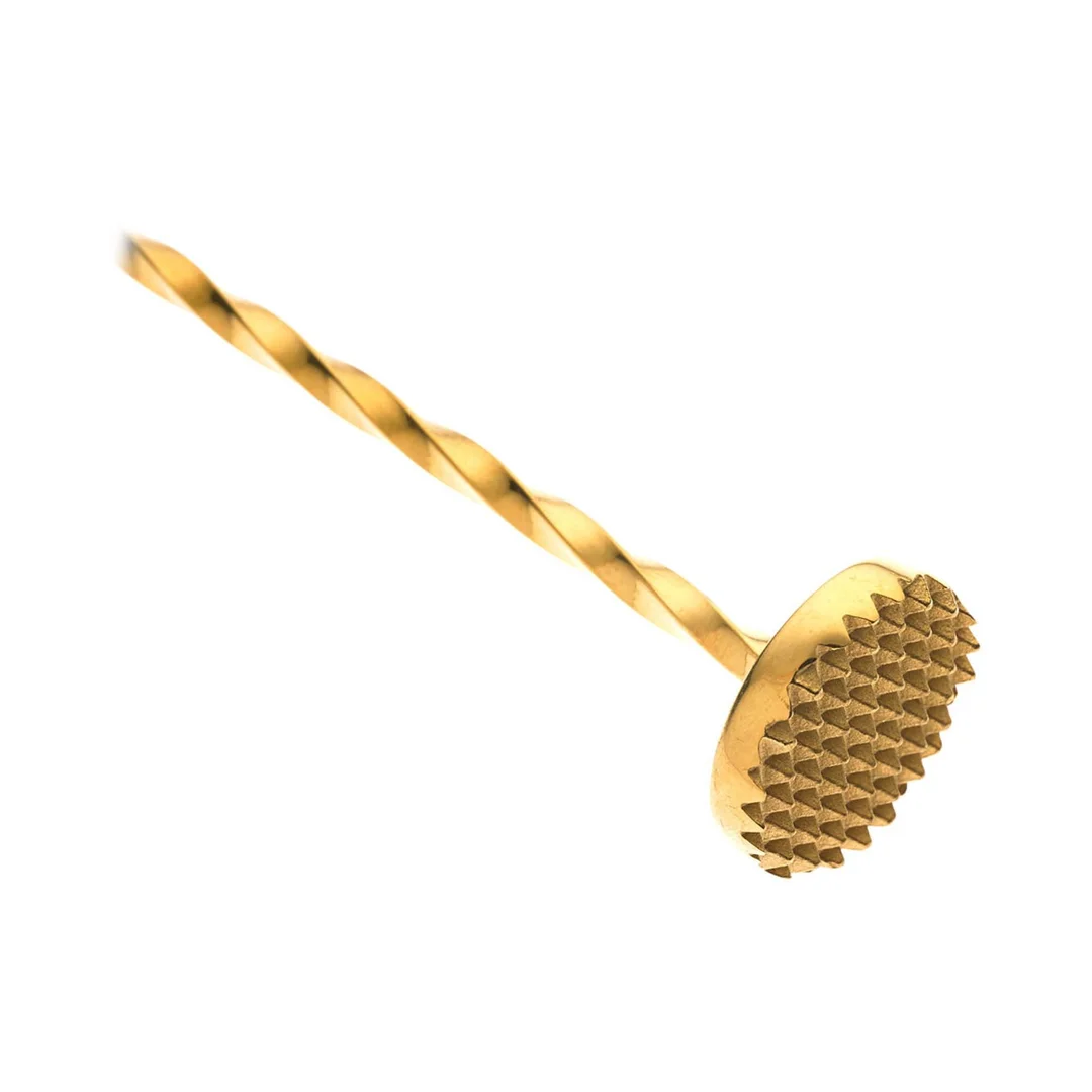 Łyżka barmańska z tłuczkiem, 300mm, złota, Barfly — zdjęcie 2