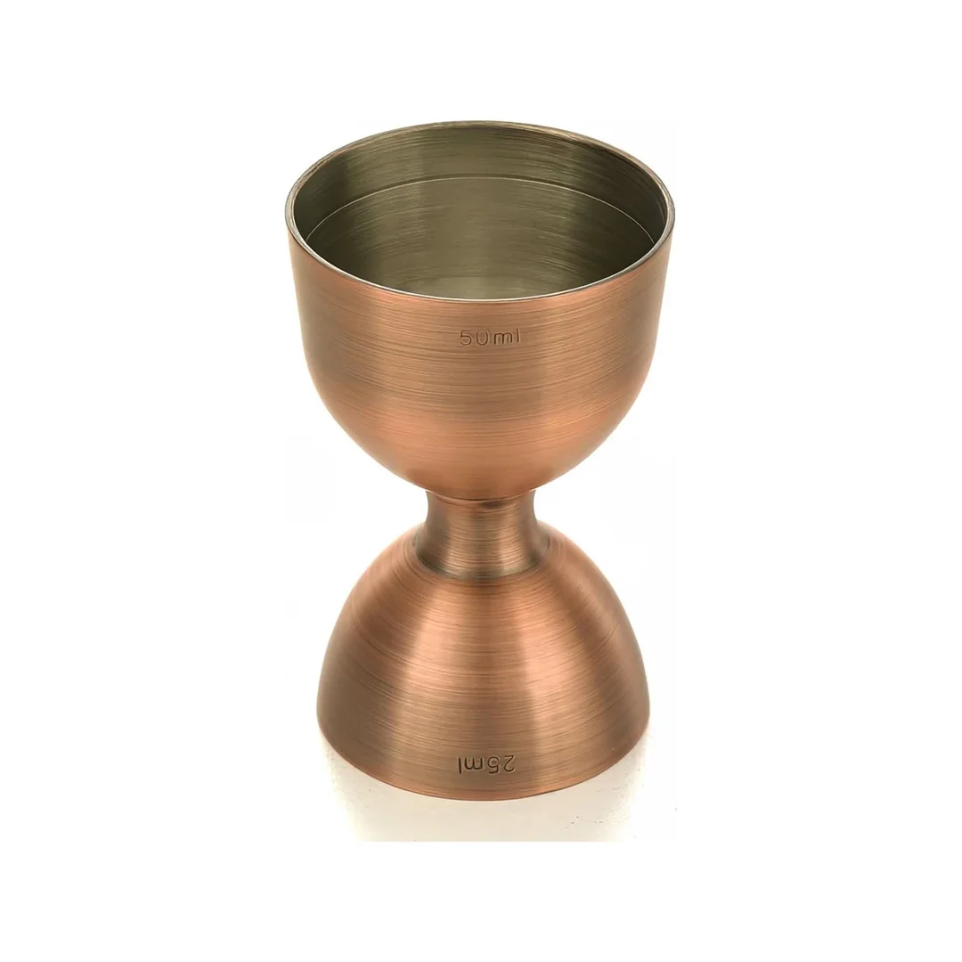 Miarka barmańska Bell z prostą krawędzią, antyczna miedź, BarFly, 25/50ml — zdjęcie 2