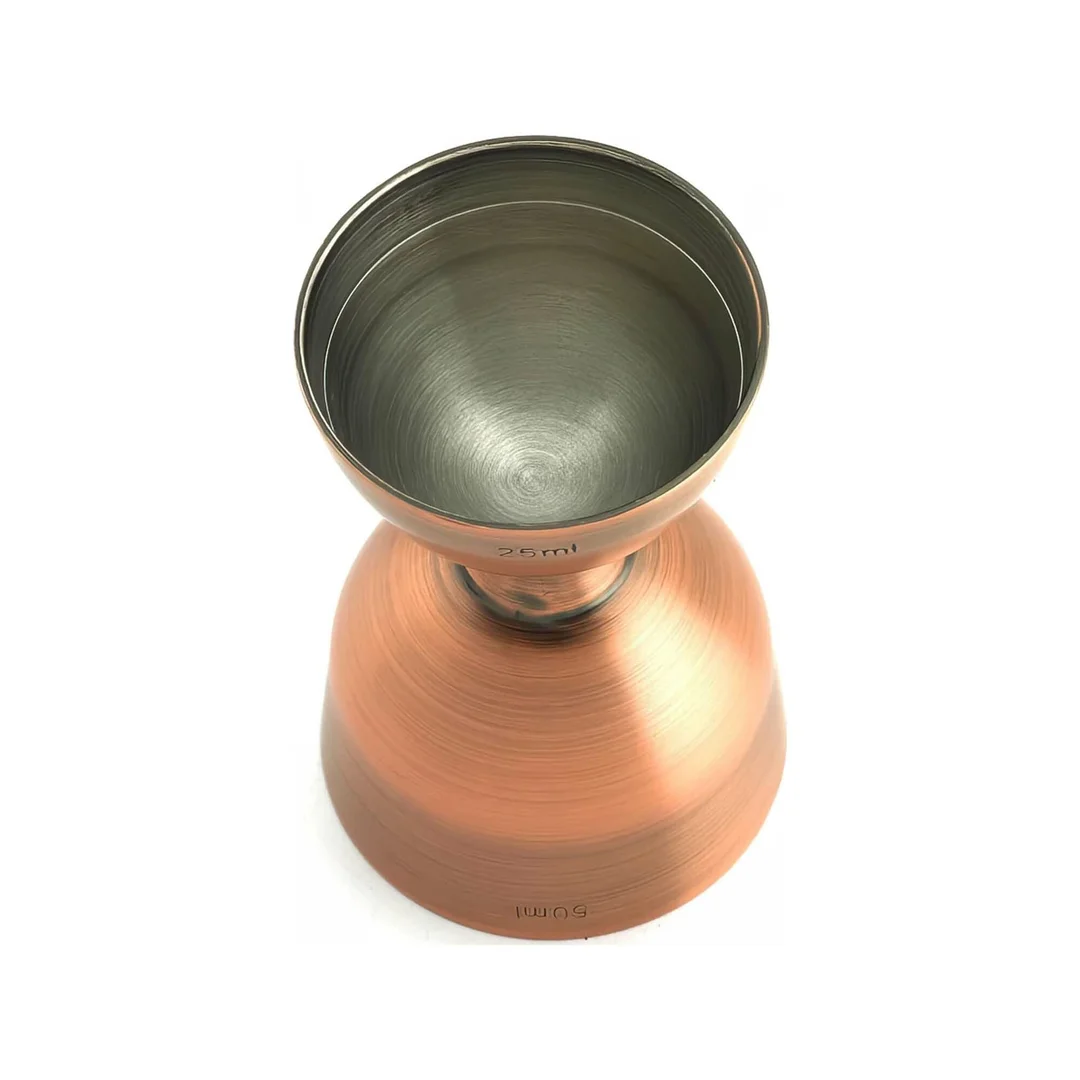 Miarka barmańska Bell z prostą krawędzią, antyczna miedź, BarFly, 25/50ml — zdjęcie 3
