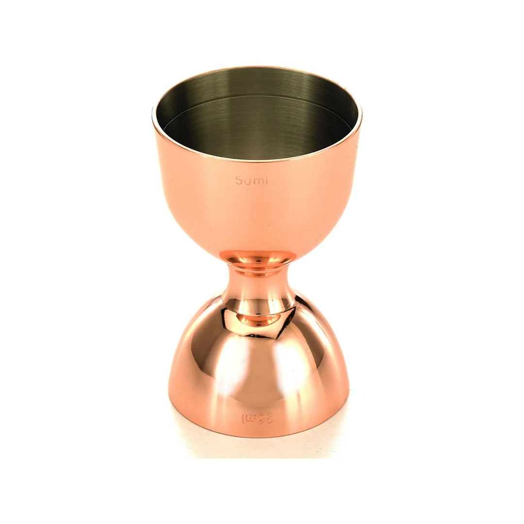 Miarka barmańska Bell z prostą krawędzią, miedź, BarFly, 25/50ml — zdjęcie 2