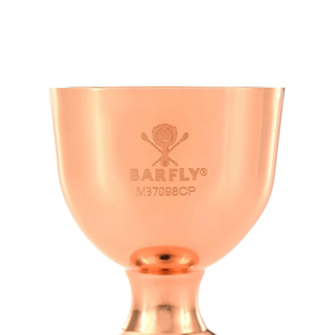 Miarka barmańska Bell z prostą krawędzią, miedź, BarFly, 25/50ml — zdjęcie 3