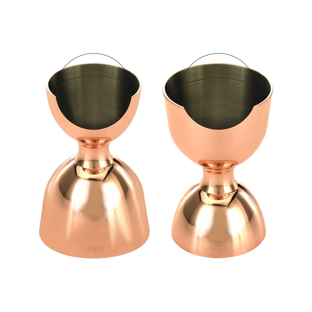 Miarka barmańska Bell z prostą krawędzią, miedź, BarFly, 25/50ml — zdjęcie 8