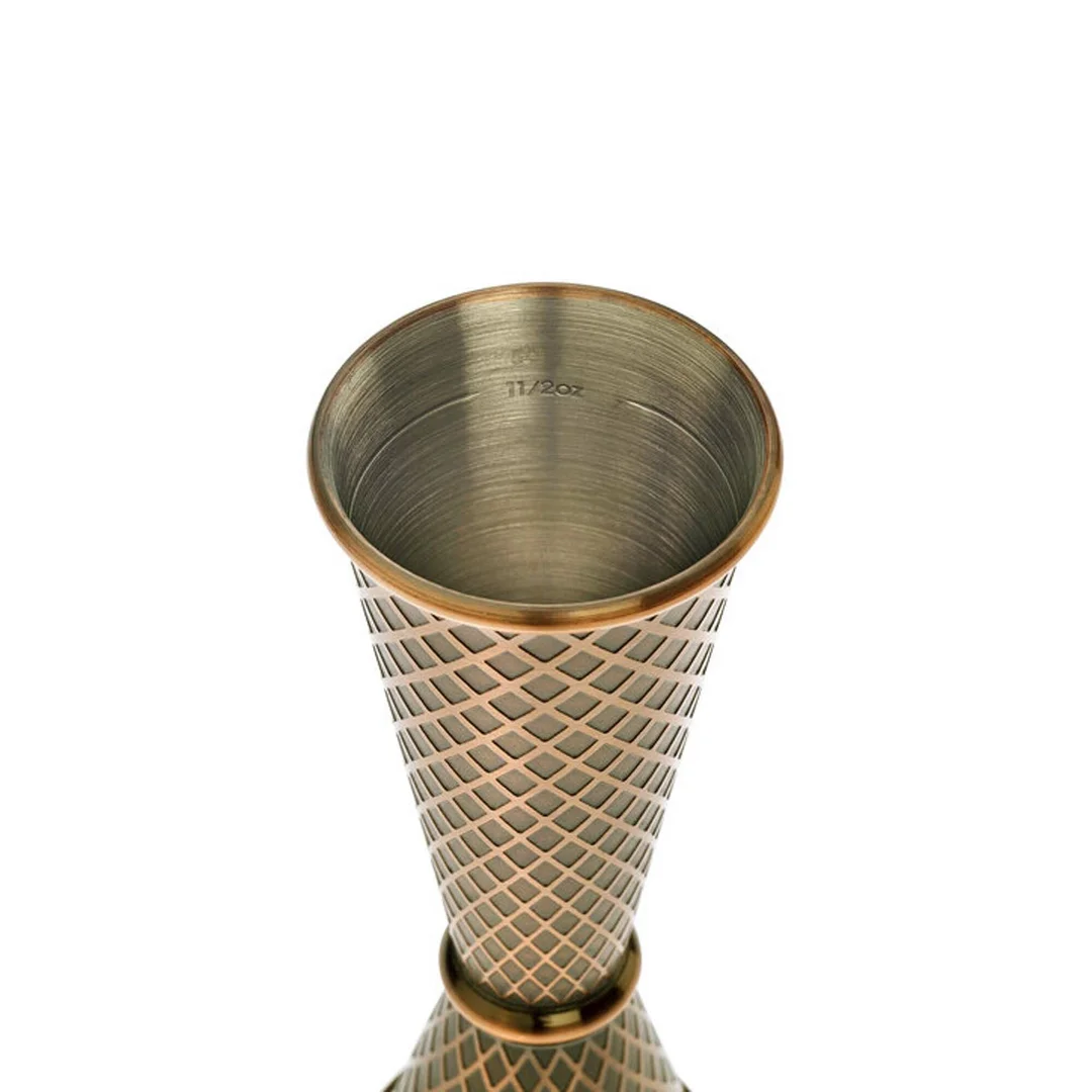 Miarka barmańska w stylu japońskim Diamond Lettice, antyczna miedź, BarFly, 30/60ml — zdjęcie 2