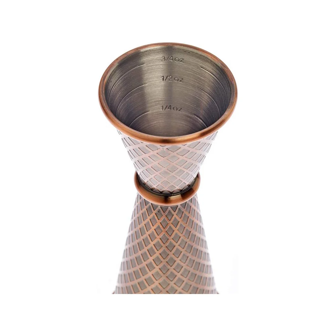 Miarka barmańska w stylu japońskim Diamond Lettice, antyczna miedź, BarFly, 30/60ml — zdjęcie 6