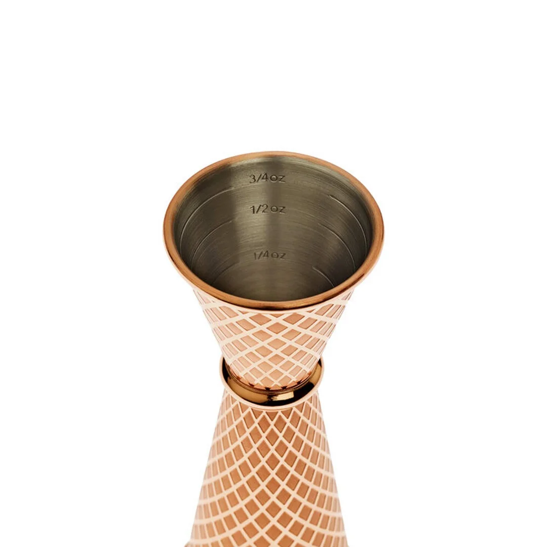 Miarka barmańska w stylu japońskim Diamond Lettice, miedź, BarFly, 30/60ml — zdjęcie 2