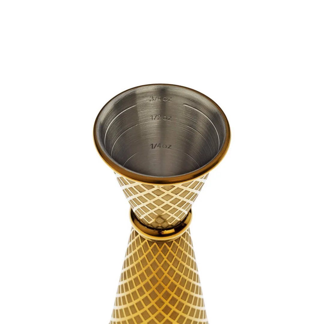 Miarka barmańska w stylu japońskim Diamond Lettice, złota, BarFly, 30/60ml — zdjęcie 2