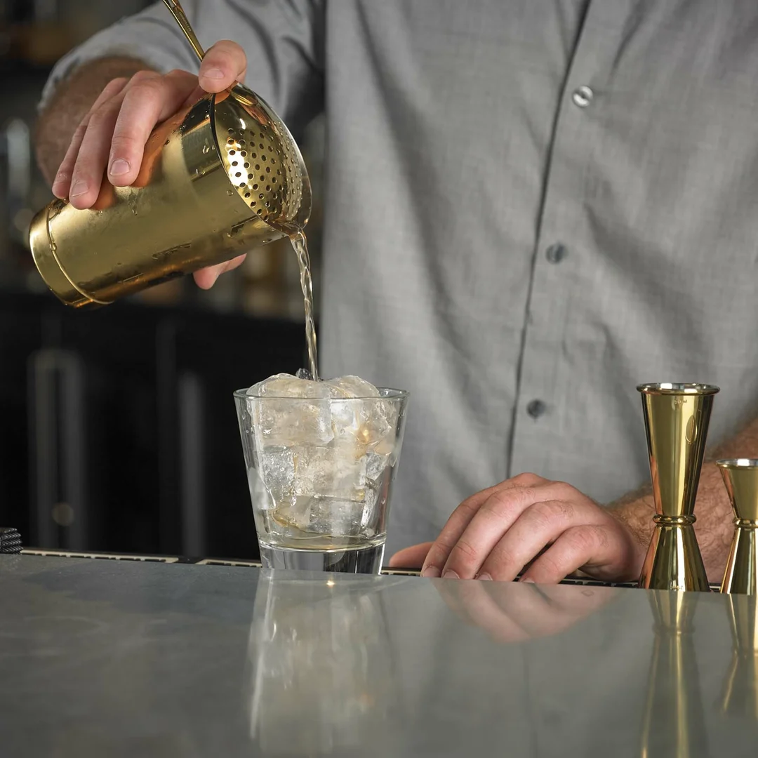 Miarka barmańska w stylu japońskim Diamond Lettice, złota, BarFly, 30/60ml — zdjęcie 3