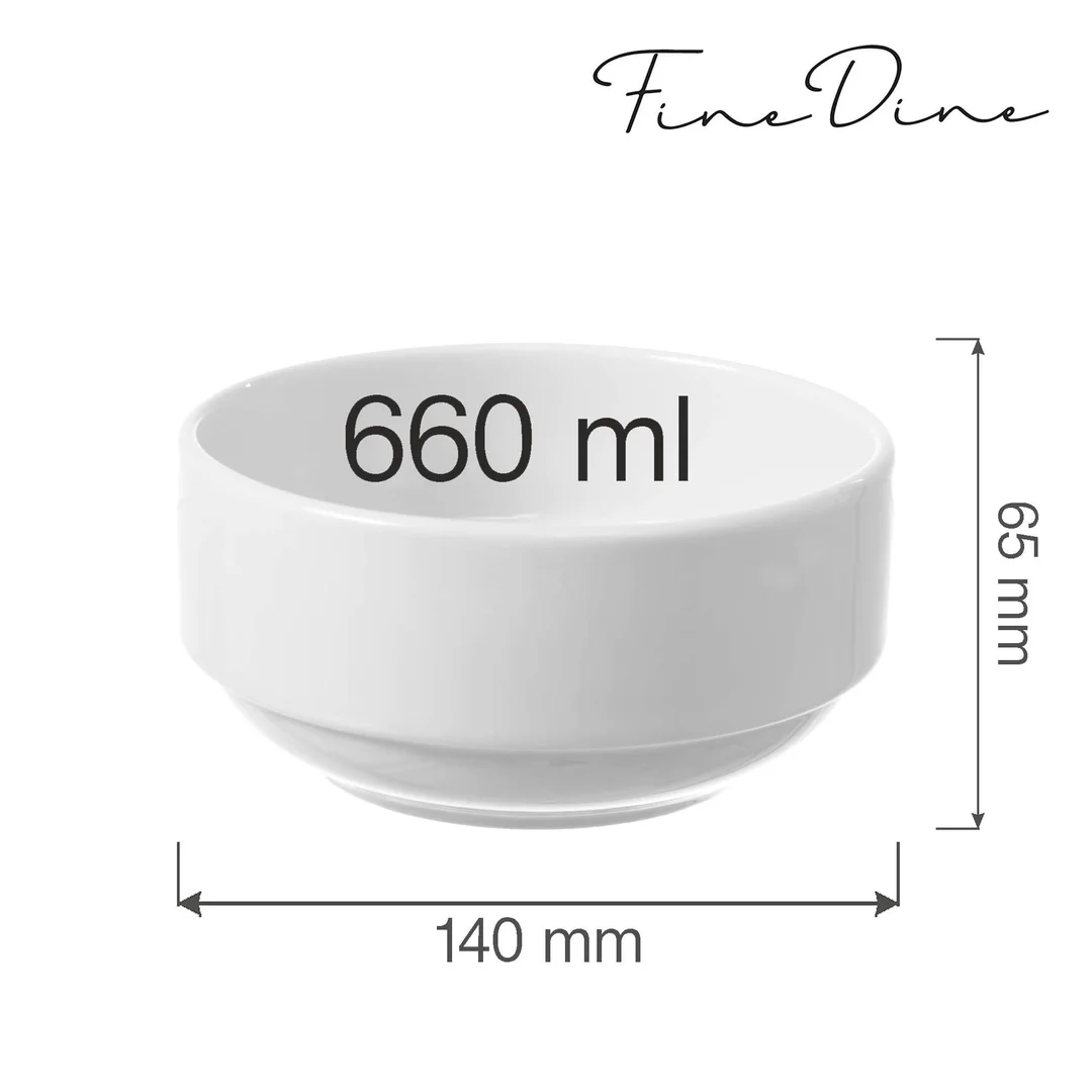 Miska sztaplowana Bianco 660 ml, 140 mm — zdjęcie 3