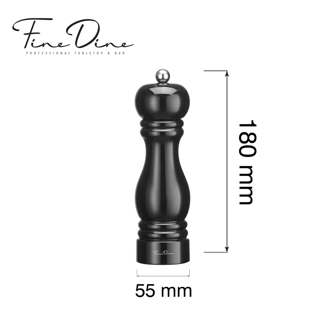 Młynek do pieprzu z mechanizmem ze stali nierdzewnej Monolith, czarny, 180mm — zdjęcie 2
