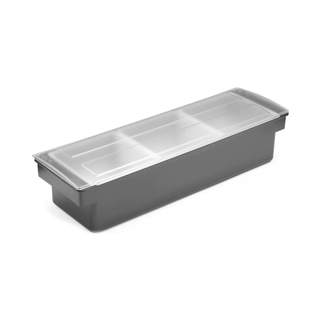 Pojemnik barmański na dodatki do drinków - 3 wkłady, Bar up, czarny, 480x150x(H)100mm — zdjęcie 4