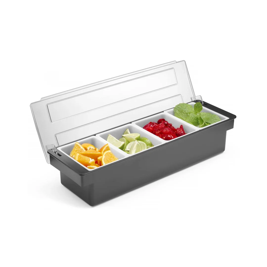 Pojemnik barmański na dodatki do drinków - 4 wkłady, Bar up, 480x150x(H)100mm — zdjęcie 2