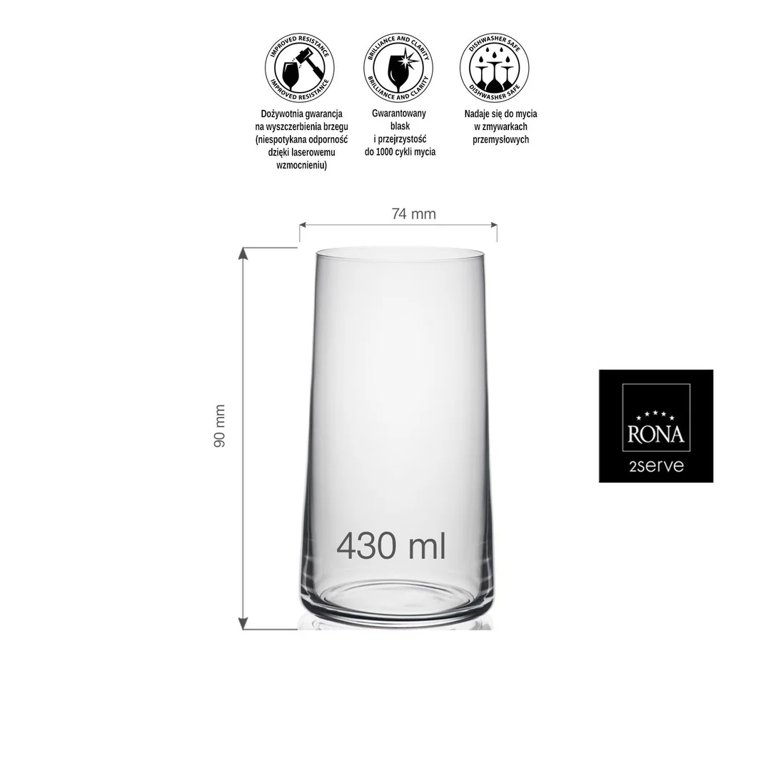 Szklanka wysoka Mode, 430ml — zdjęcie 11