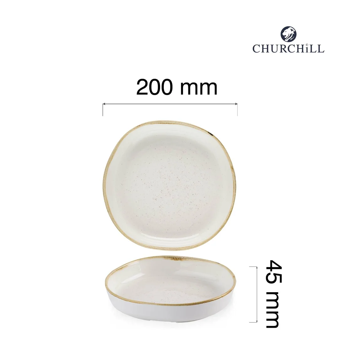 Talerz organiczny z wysokim rantem Stonecast Barley White, 200mm — zdjęcie 2