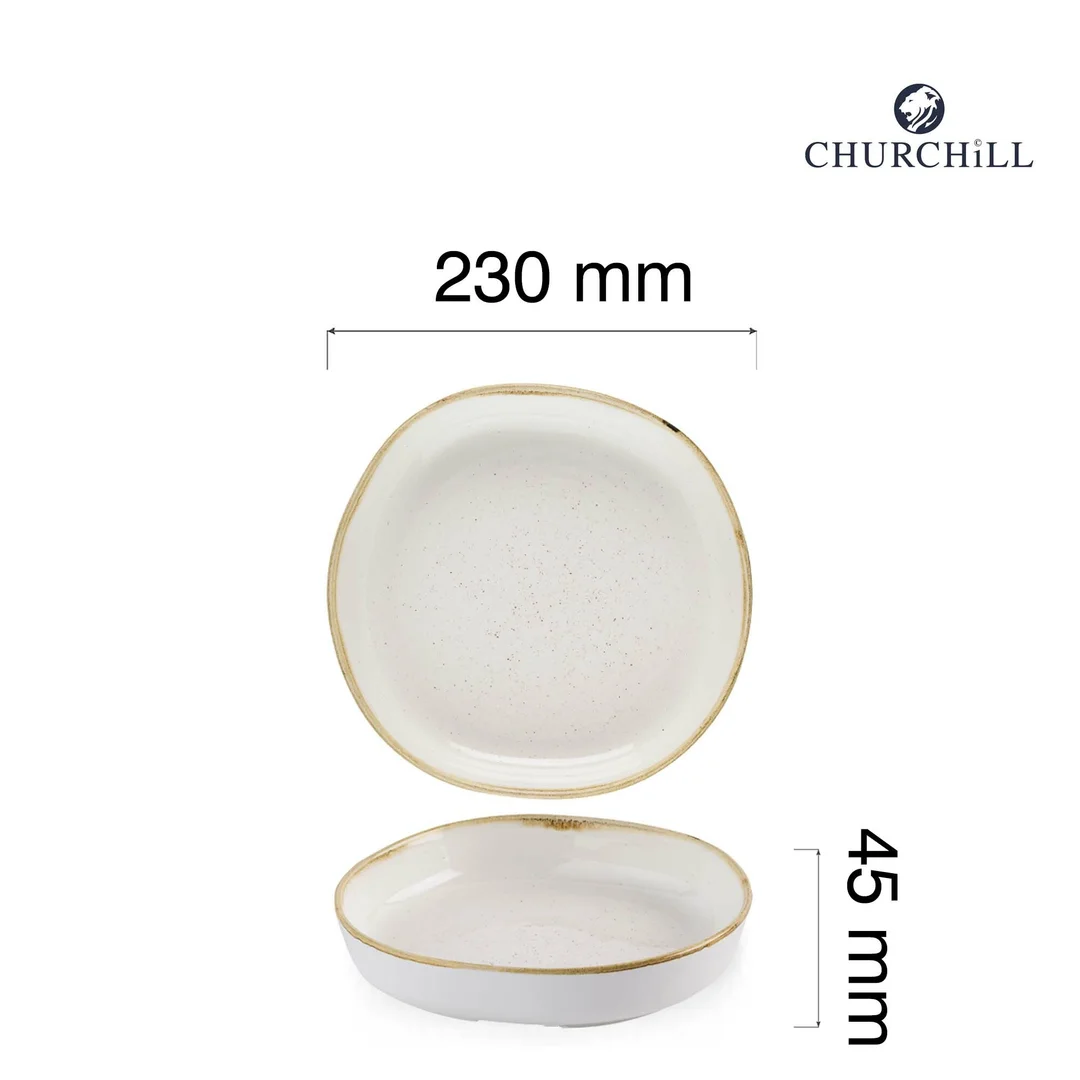 Talerz organiczny z wysokim rantem Stonecast Barley White, 230mm — zdjęcie 4