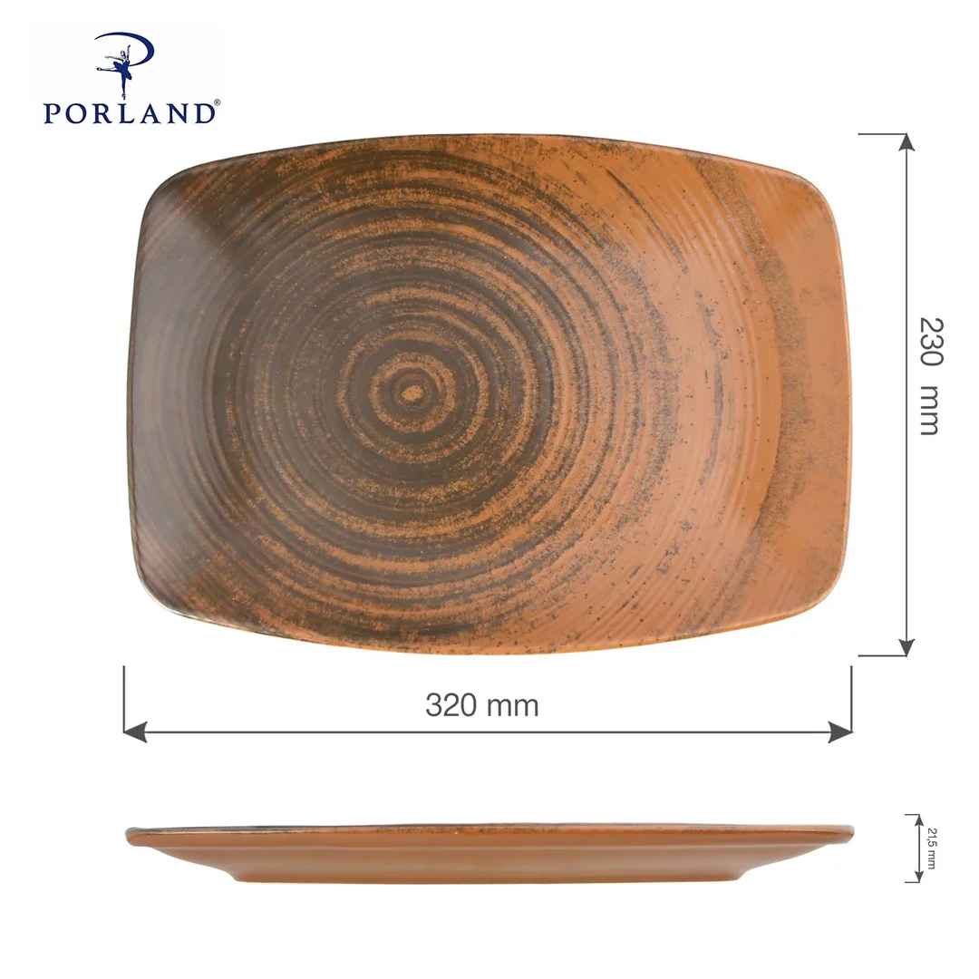 Talerz owalny Lykke Brown, 320 x 230 mm — zdjęcie 5