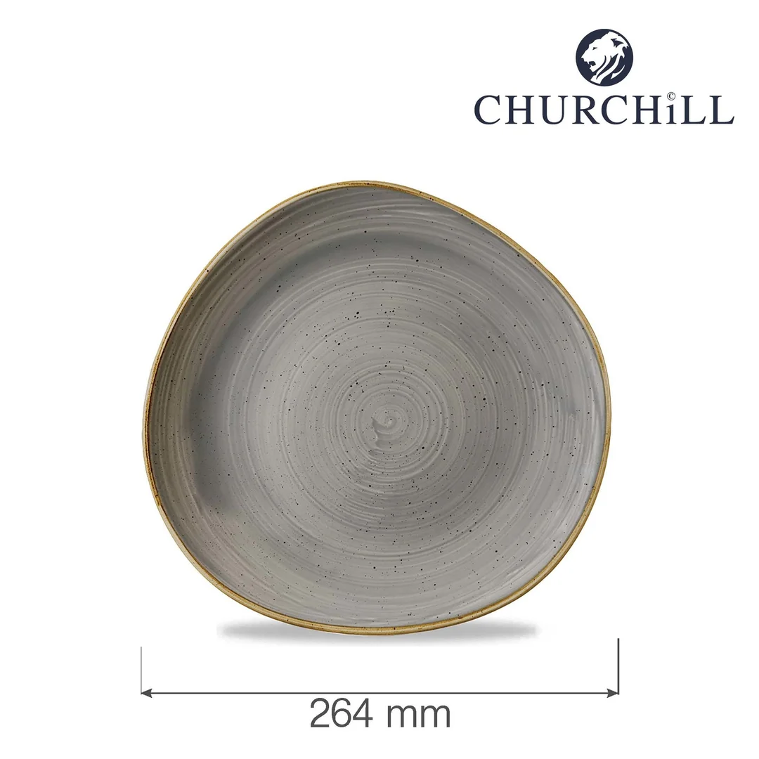 Talerz płytki o organicznym ksztalcie Stonecast Peppercorn Grey 264 mm — zdjęcie 4