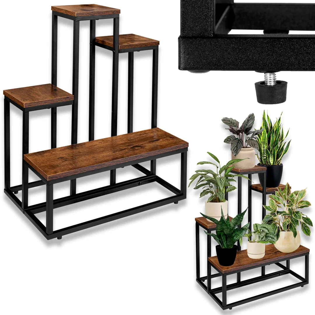 Kwietnik stojący loft Antires Rustic stojak na kwiaty