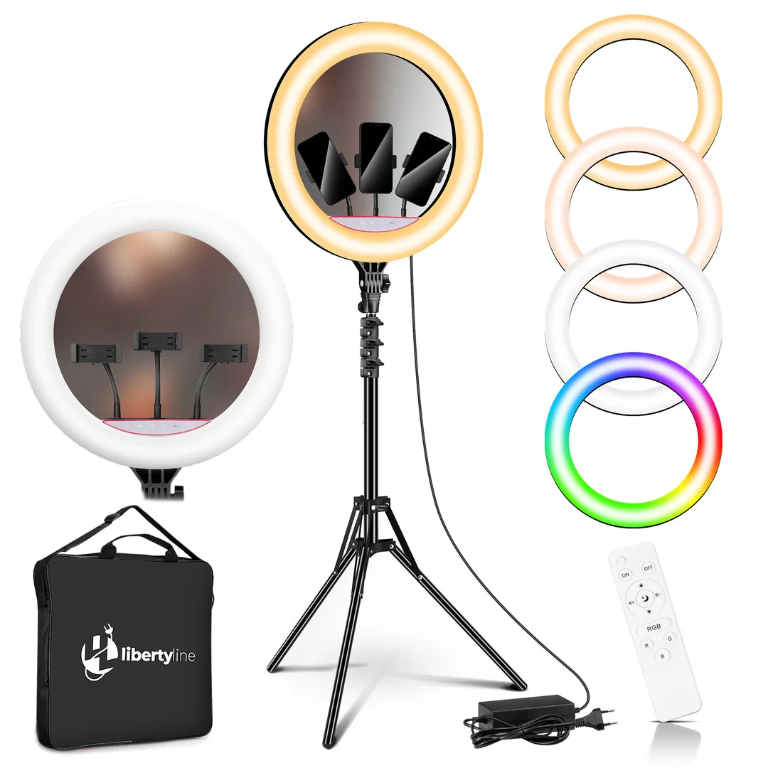 Lampa pierścieniowa LUMO LED RGB ring do filmów zdjęć makijażu