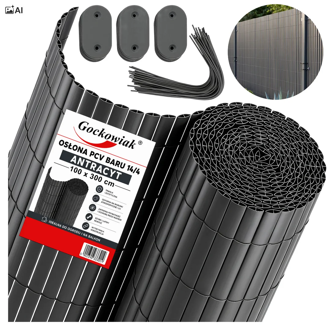 Osłona balkonowa PCV 100x300 cm BARU antracyt