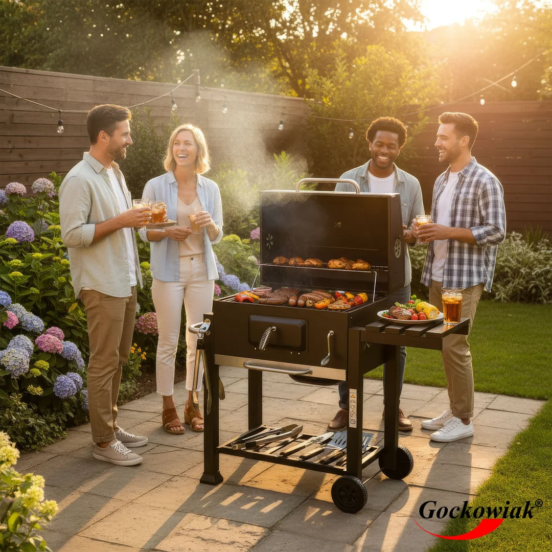 Grill ogrodowy węglowy VULCAN z żeliwnym rusztem — zdjęcie 2