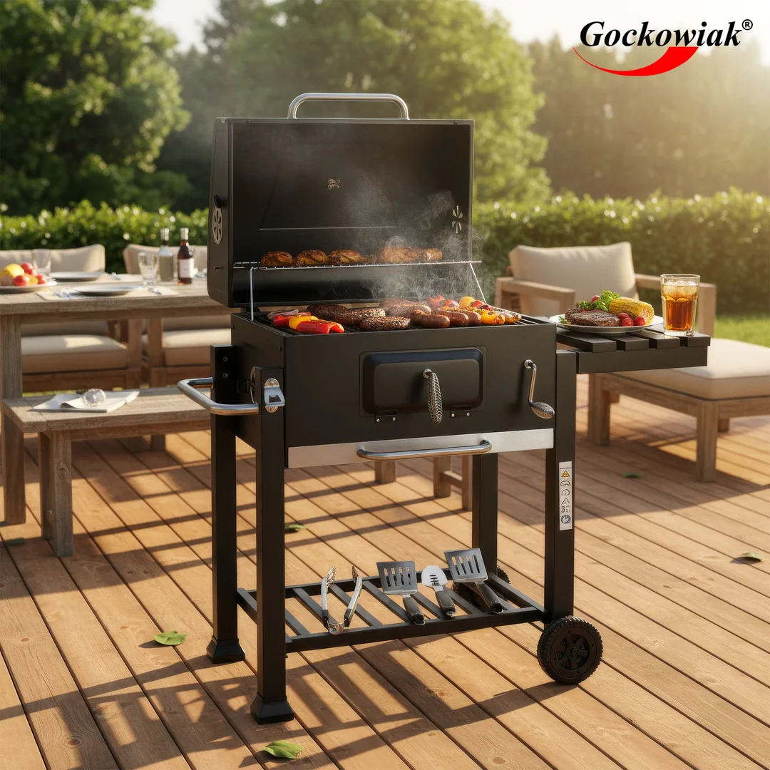 Grill ogrodowy węglowy VULCAN z żeliwnym rusztem — zdjęcie 4
