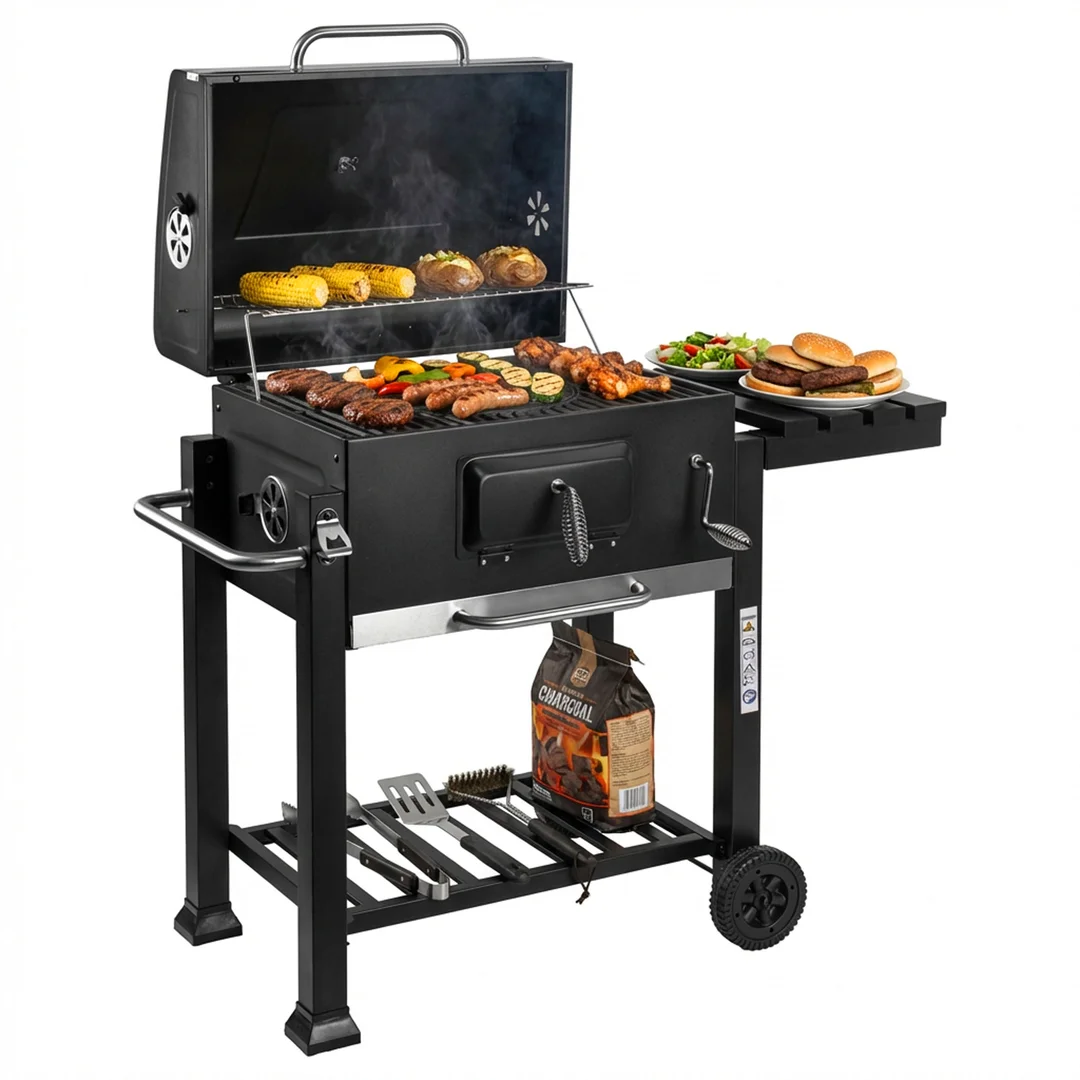 Grill ogrodowy węglowy VULCAN z żeliwnym rusztem — zdjęcie 8