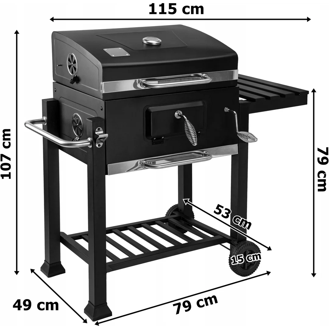 Grill węglowy ogrodowy z pokrywą MEJOR — zdjęcie 2