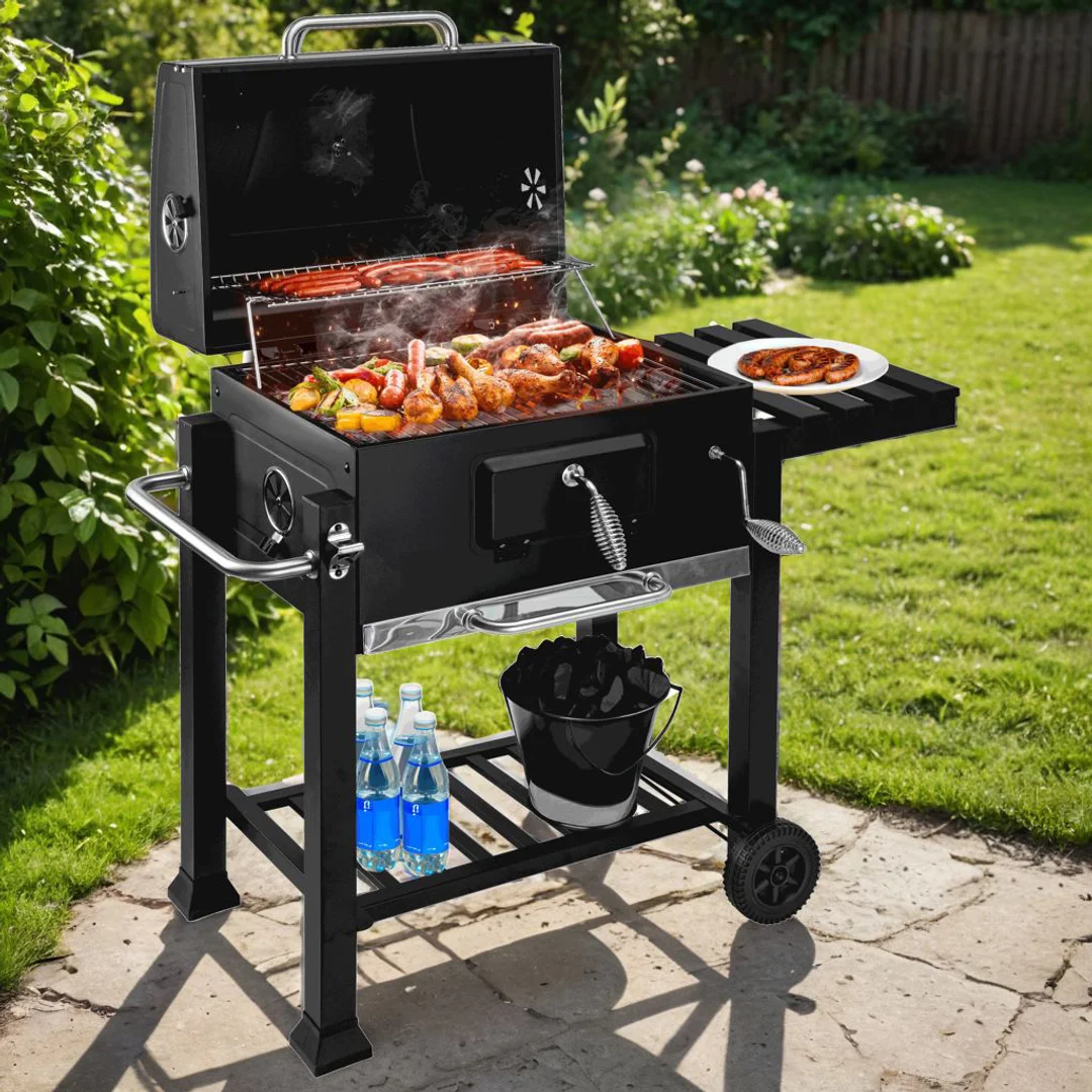 Grill węglowy ogrodowy z pokrywą MEJOR — zdjęcie 3