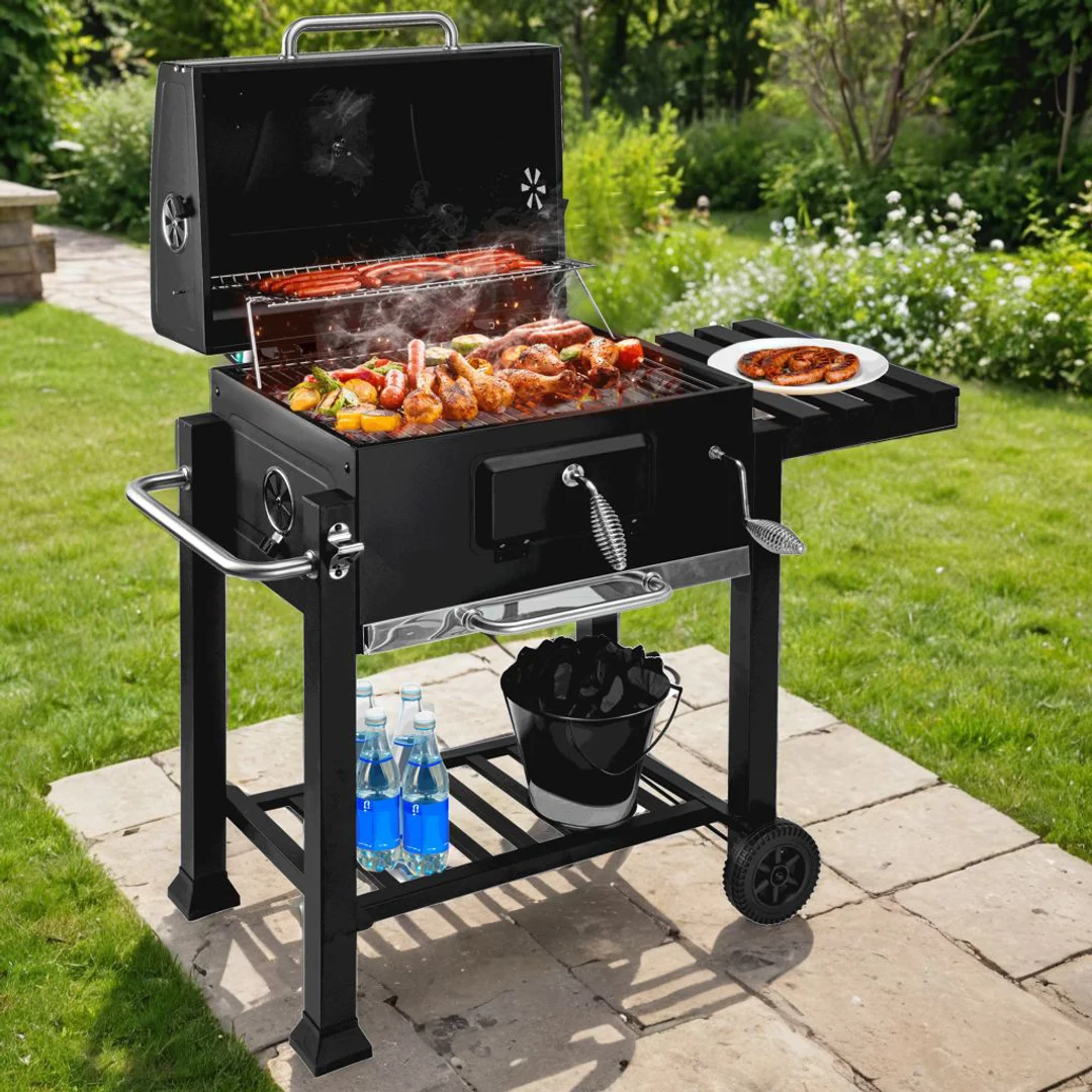 Grill węglowy ogrodowy z pokrywą MEJOR — zdjęcie 5
