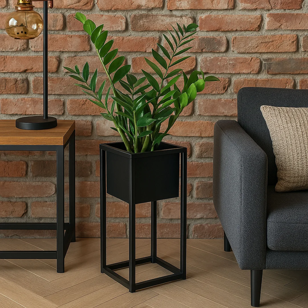 Kwietnik Concove loft 40 cm czarny — zdjęcie 3