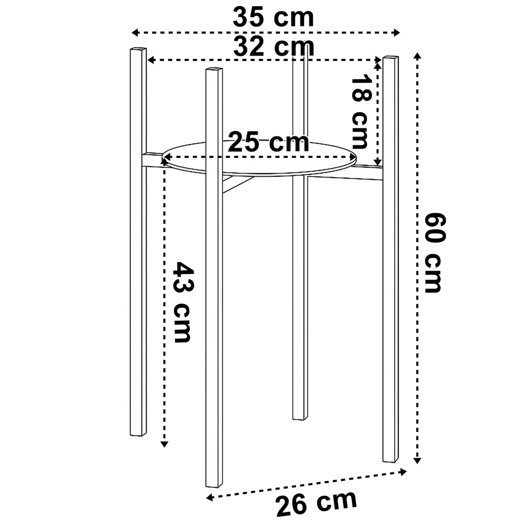 Kwietnik stojący loftowy Torre 60 cm czarny — zdjęcie 3